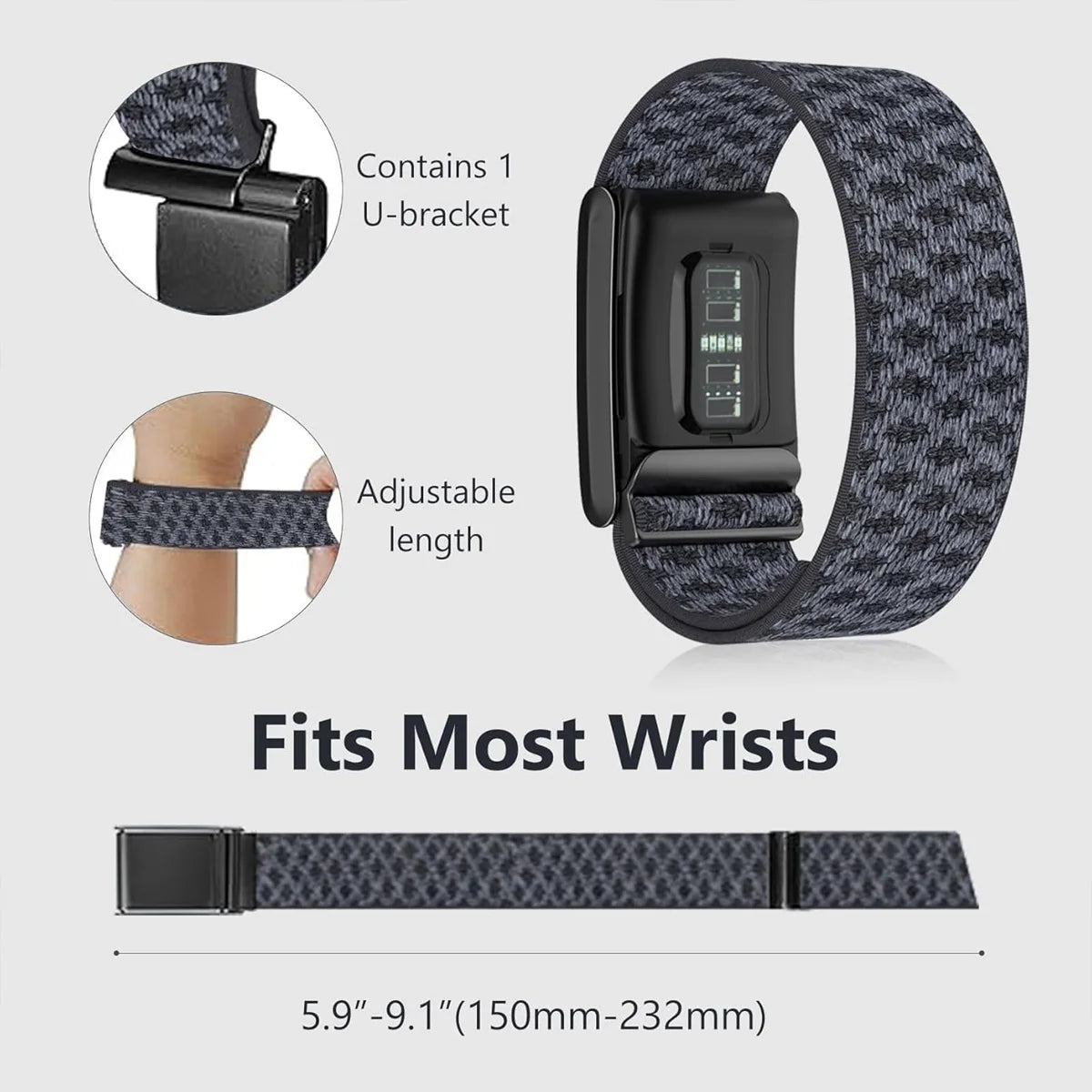 Suitable for Whoop 5.0/5.0MG Casual Nylon Sports Wristband Strap Cashmere Wool Elastic Replacement Wristband With Metal Frame Qme