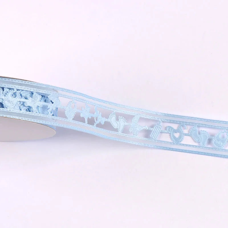 5/20yard Blue/pink/white Cute Ribbons For Baby Shower Decoration DIY Party Packing Bow Handmade Crafts Handmade Gift Wrapping Qme blue 20yard a bag