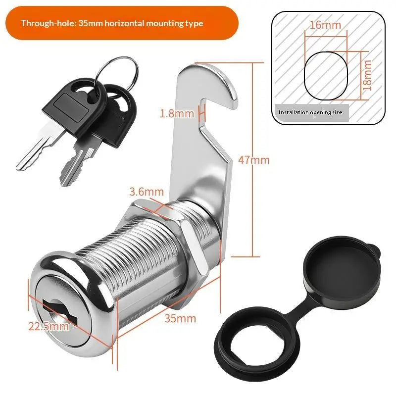 Zinc Alloy Cam Lock Waterproof Cover Cabinet Drawer Mailbox Latch 2 Qme A11