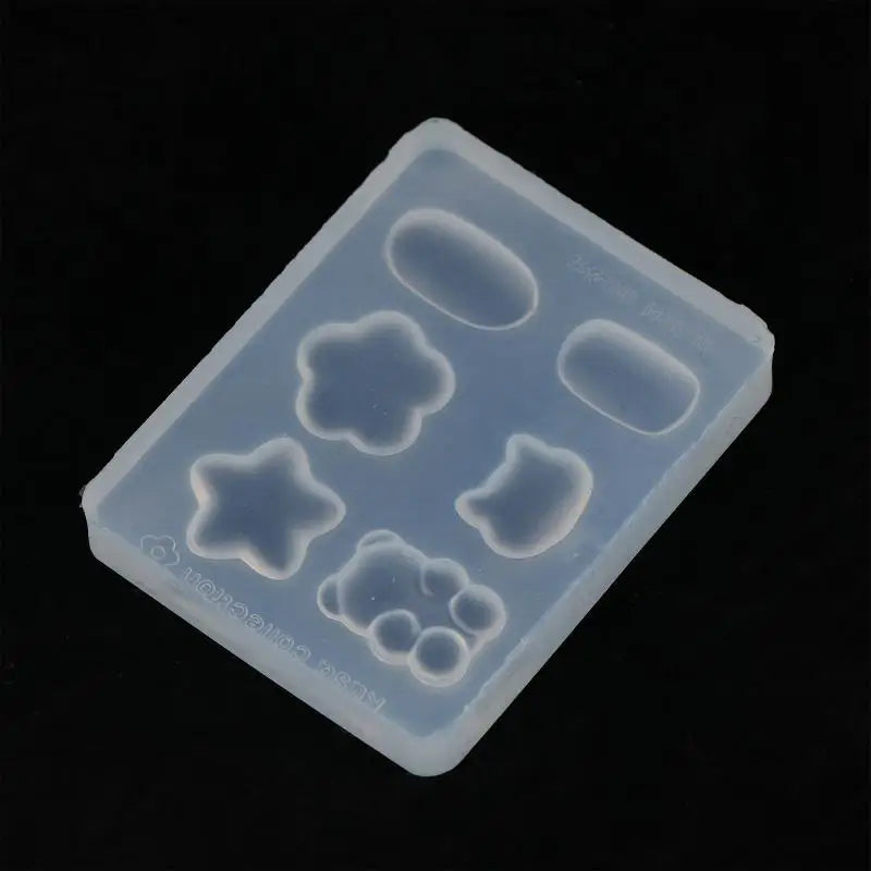 Nail Art 3D Silicone Mold Bean Card Easy Clean Reusable Resin Qme