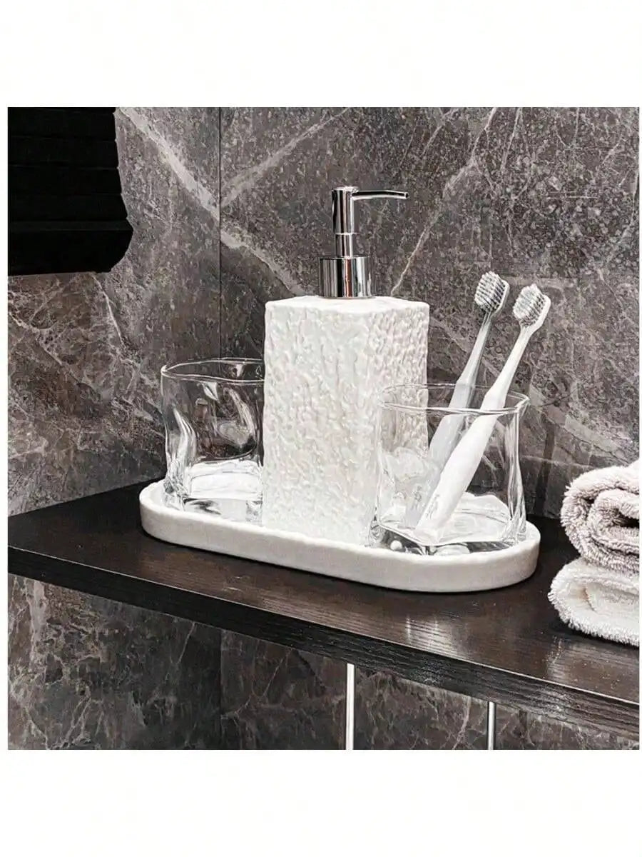 1 Bathroom Stone Tray Rack Bathtub Ceramic Jewelry Storage Washbasin Qme