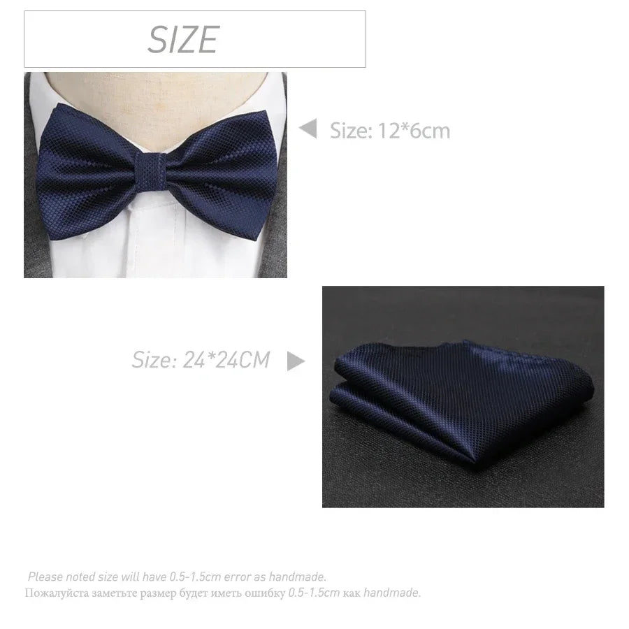 Men Bowtie Cravat Set Solid Fashion Butterfly Party Wedding Bow Ties Girls Formal Dress Tie Mens Bowknot Fashion Accessories Qme