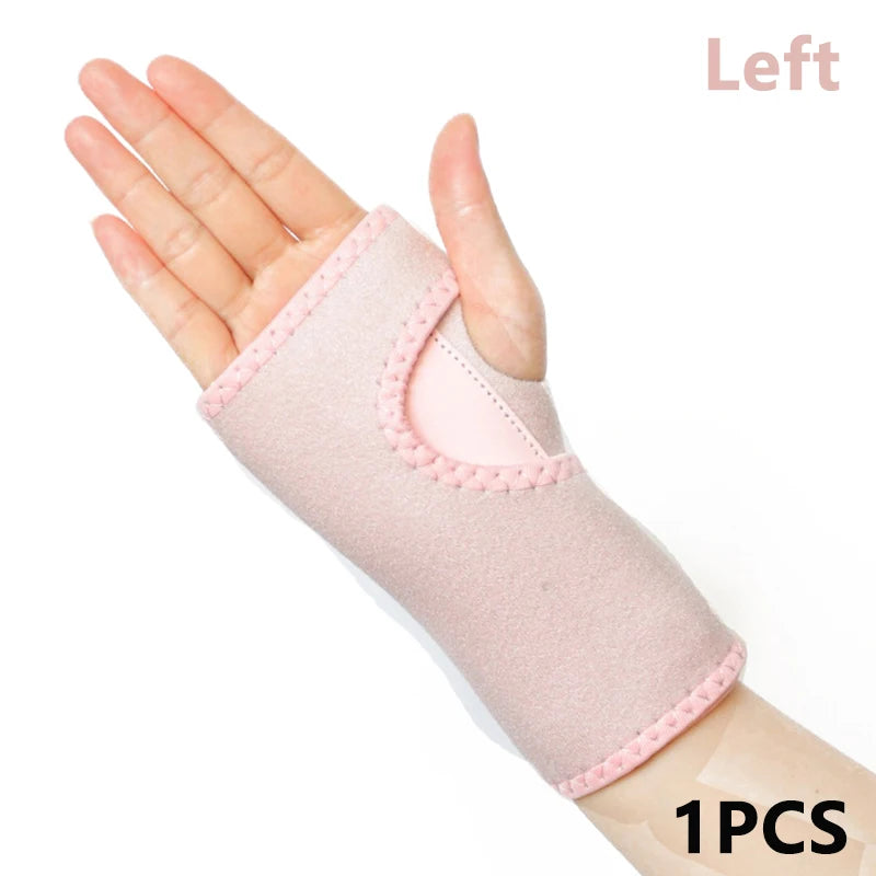 Adjust Splint Sprains Band Bandage Orthopedic Hand Brace Wrist Qme Left Pink