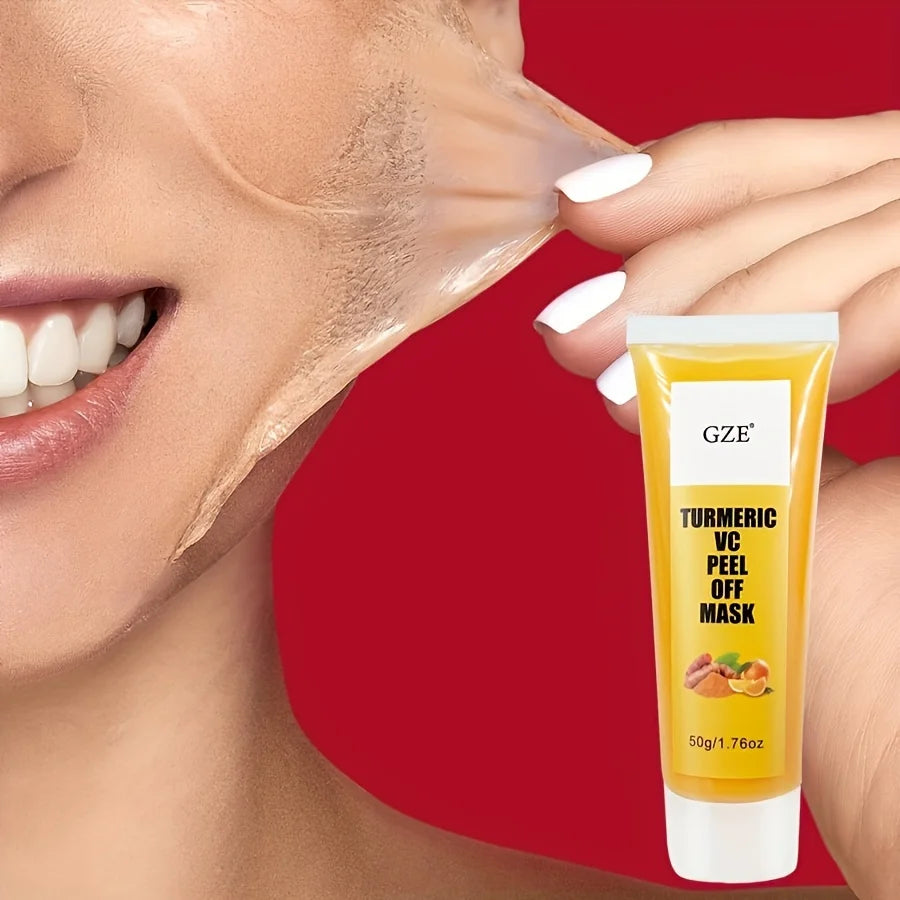 GZE TURMERIC VC PEEL OFF MASK Anti Aging, Lifting, Illuminating & Revitalizing - Removes Blackheads, Dirt & Oils Lightens Qme