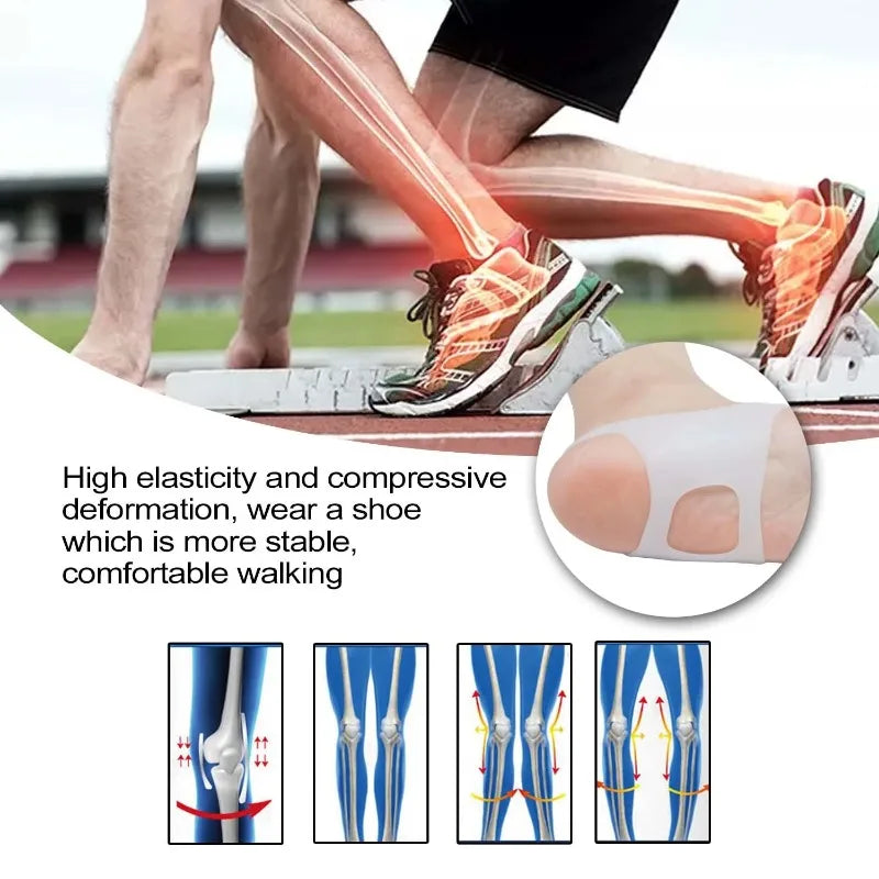 O-type Foot Support Insoles Pads No Slip Shoes Men Women Silicone Qme