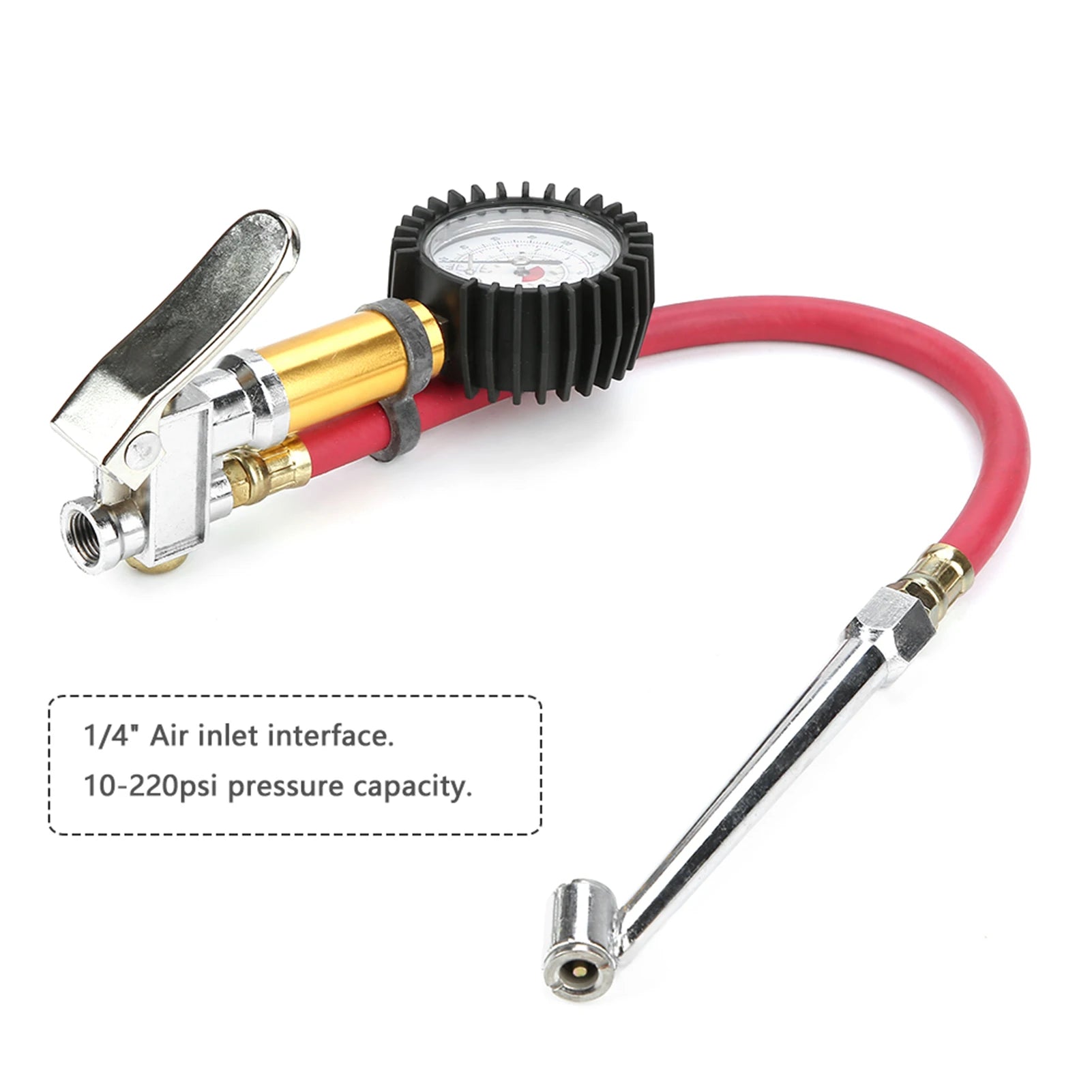 Pump Gun Tire Pressure Gun 1/4" Trunk Motorcycle Tire Tyre Pressure Gauge Air Inflation Inflator Pump Gun Tyre Pressure Gun Qme