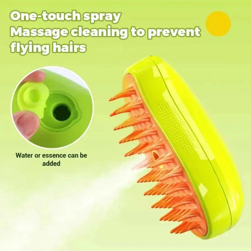 Cat Steam Brush Electric Water Sprayer Pet Grooming Kitten Pet Comb Soft Silicone Hair Remover Comb for Dogs Beauty Supplies Dog Qme