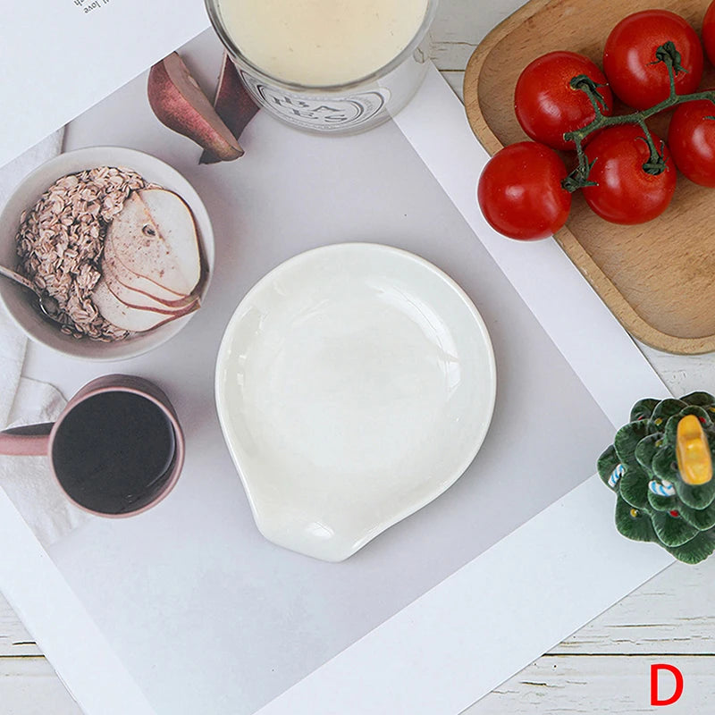 White Ceramic Versatile Spoon Holder Tray Perfect Coffee Soup Spoons Qme D