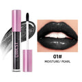 QIBEST Glitter Pearlescent Lipgloss Moisturizing Lasting Non-Stick Cup Shimmer Shiny Liquid Lipsticks Black Purple Lip Tint Qme 01 Pearl