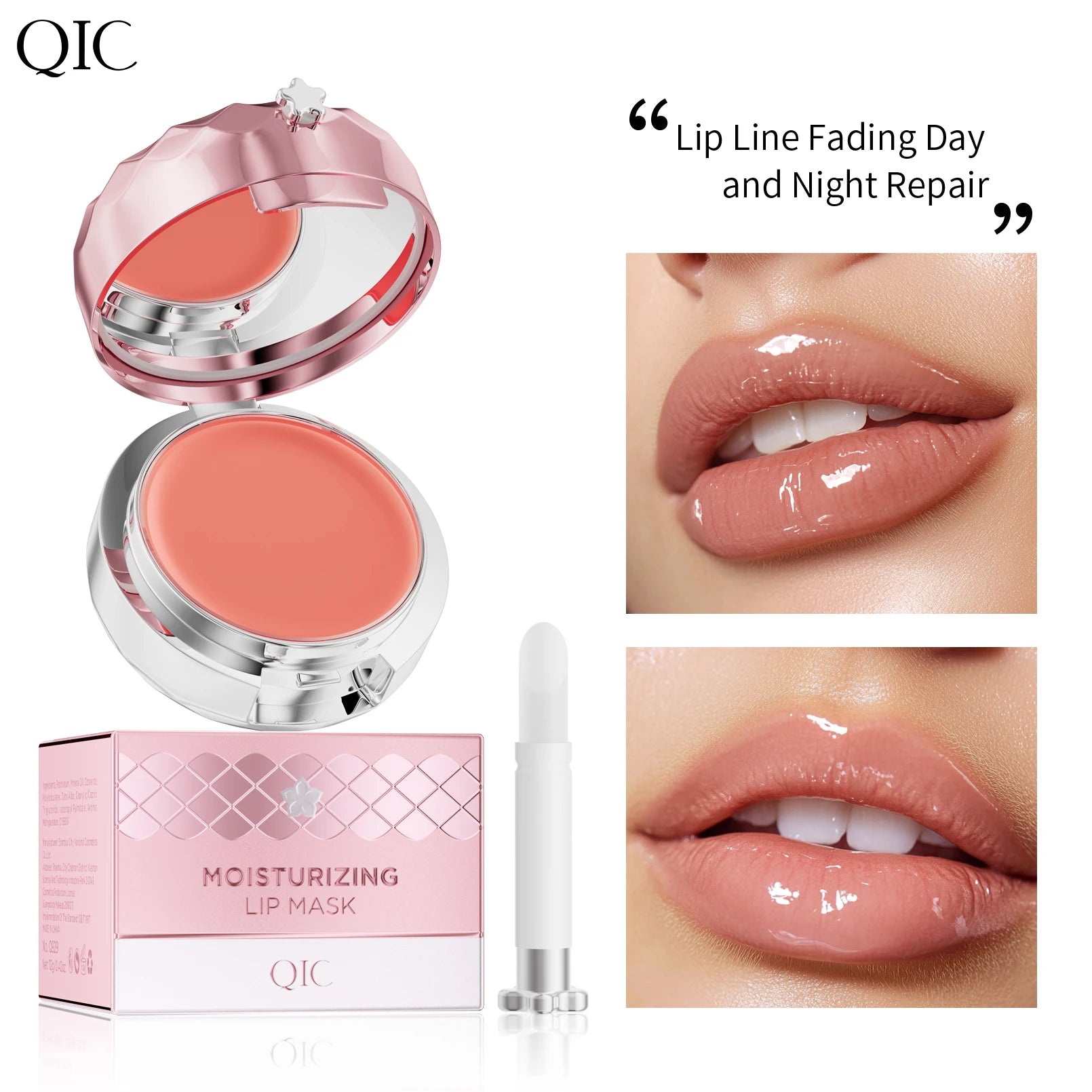 Moisturizing Lip Balm Lip Mask, Exfoliate Dry Chapped Lips, Long Lasting Hydrating Nourish Repair Lip Care Qme Q929
