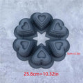 Silicone Heart-shaped Cake Mold Food-grade Non-stick Baking Tray DIY Qme Gray