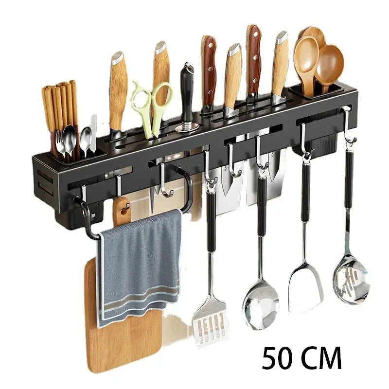 Storage Rack Knife Hook Kitchen Cabinet Stainless Steel Frame Wall Qme 50cm