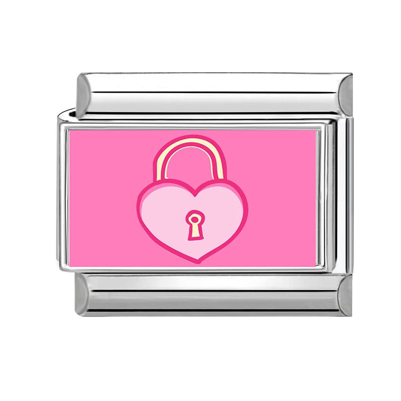 Y2K Wholesale Love Heart I Myself Flowers Italian Charm Link Fit
