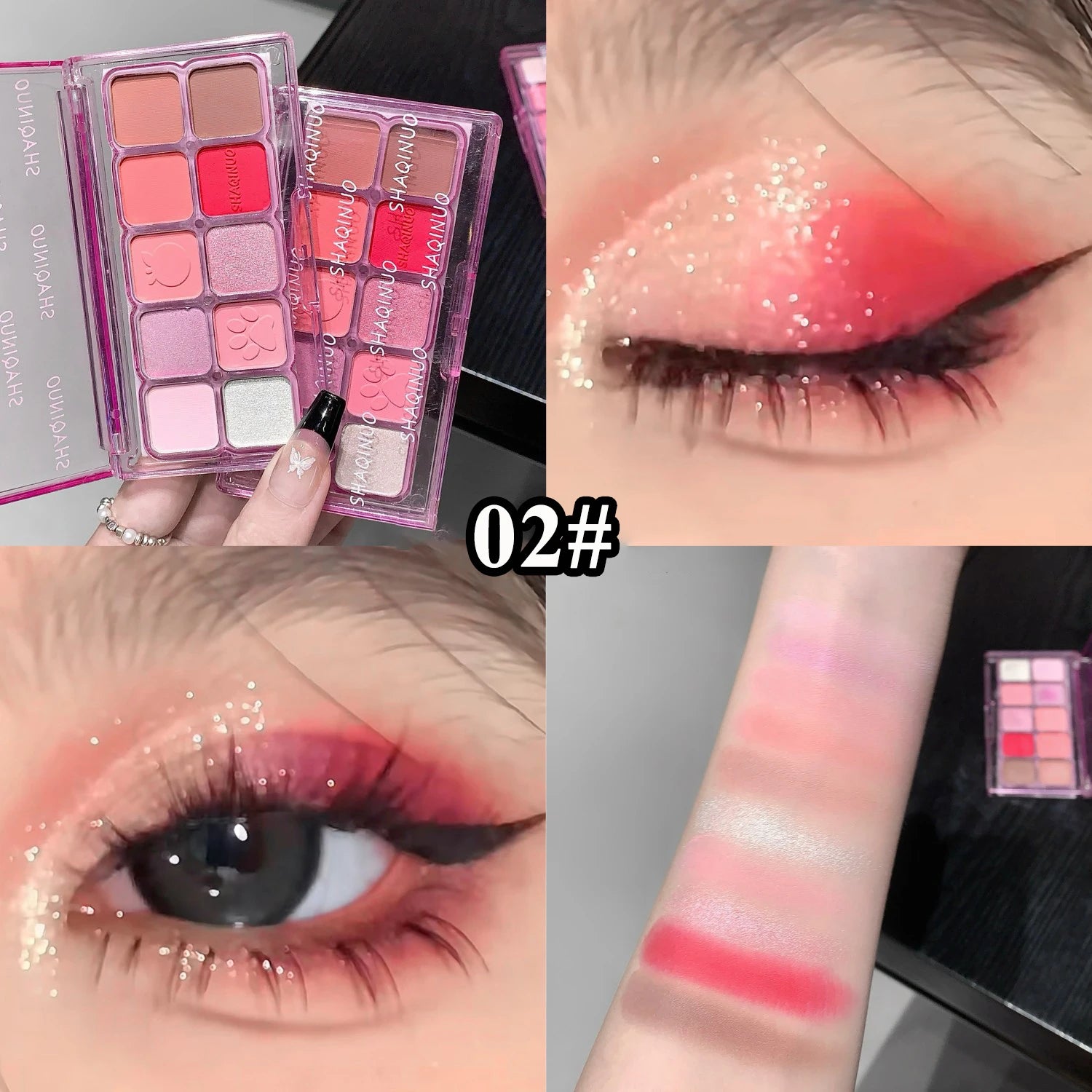 10-Color Eyeshadow Palette Colorful Matte Shimmer Pigment Smooth Qme N1008-02