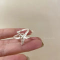 Rings for Women Vacation Style Sense of Design Couple Minimalist Handmade Simple Blue Star Ring Party Jewelry Gift Versatile Qme haixing resizable