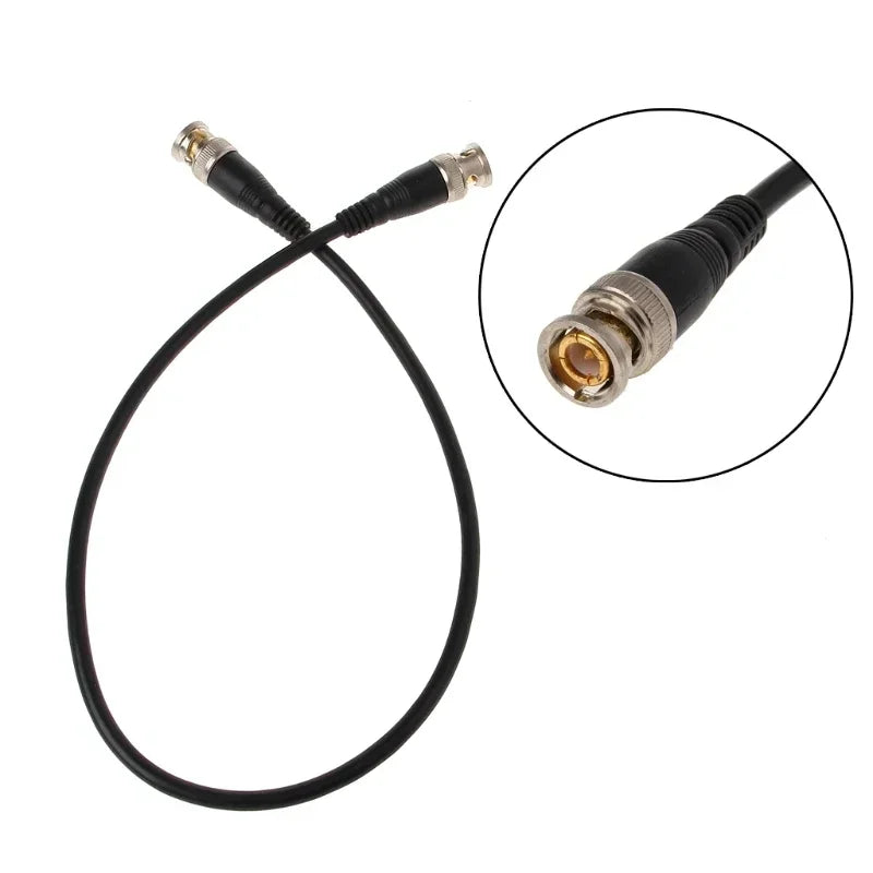 ESCAM BNC Male To Male Nickel Plating Straight Crimp RG58 Pigtail Adapter Cable 0.5m Qme