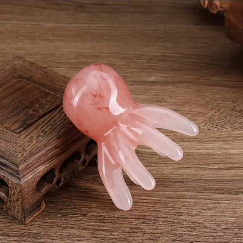 Spa Home Travel Use Ergonomic Octopus Head Resin Gua Sha Massager Qme Pink