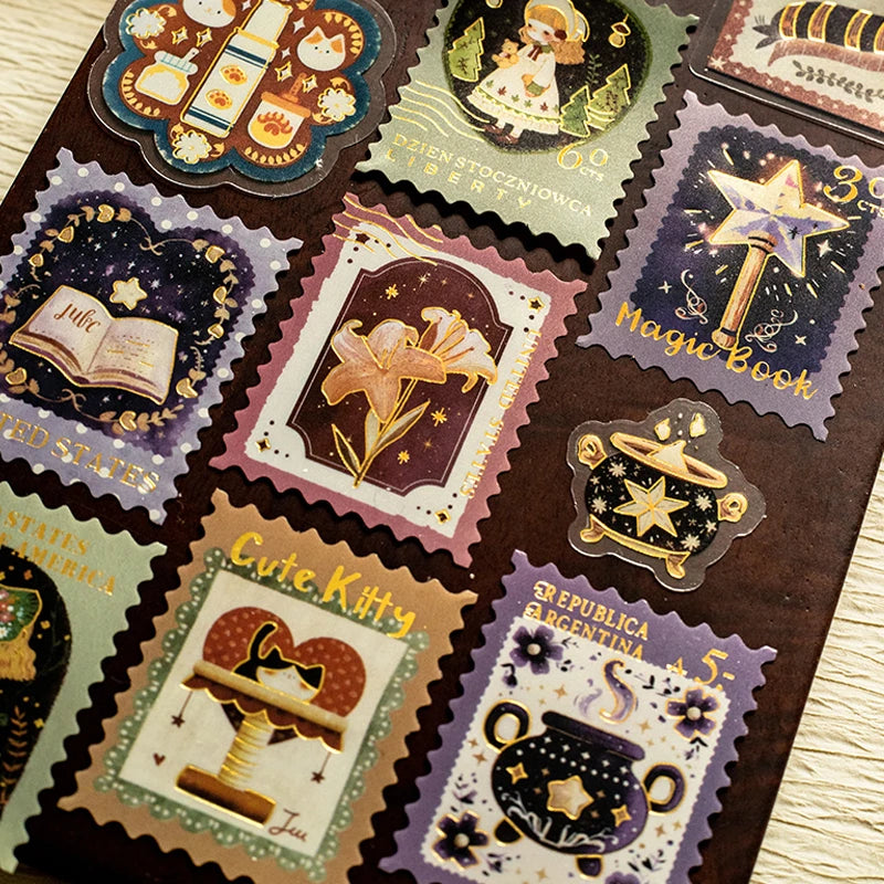 6 Bags Romantic Fantasy Foil Sticker Pack, Magical Fairy Tale Elements, Versatile for Creative Journaling & Crafts Qme