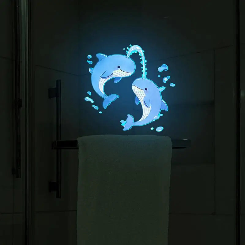 Glow-in-the-dark Decal Bathroom Wall Sticker Car Stickers Blue Qme