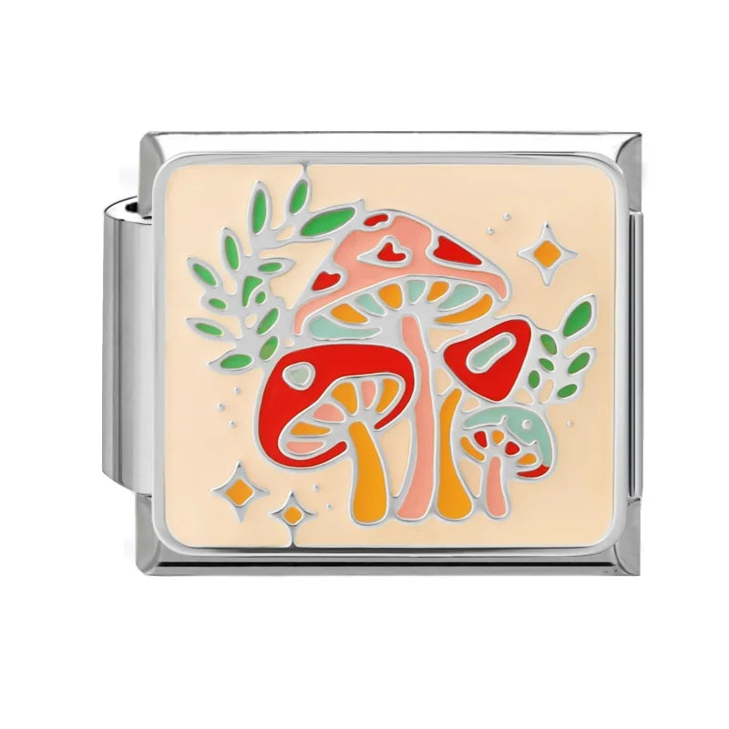 Y2K Colored Street View Flower Cute Cat Italian Charm Link Fit