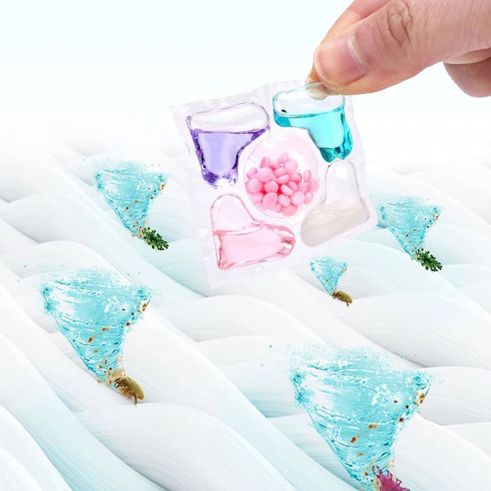 50Pcs Multi-purpose Strong Detergent 5 in 1 Laundry Cleaning Washing Capsules Laundry Scent Fragrance Beads for Home Dormitory Qme