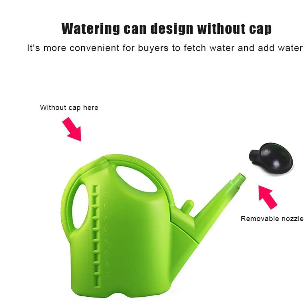 9L Plastic Watering Can 2 in 1 Large Capacity Garden Watering Pot with Adjustable Spout for Indoor Outdoor Plants Flowers Qme