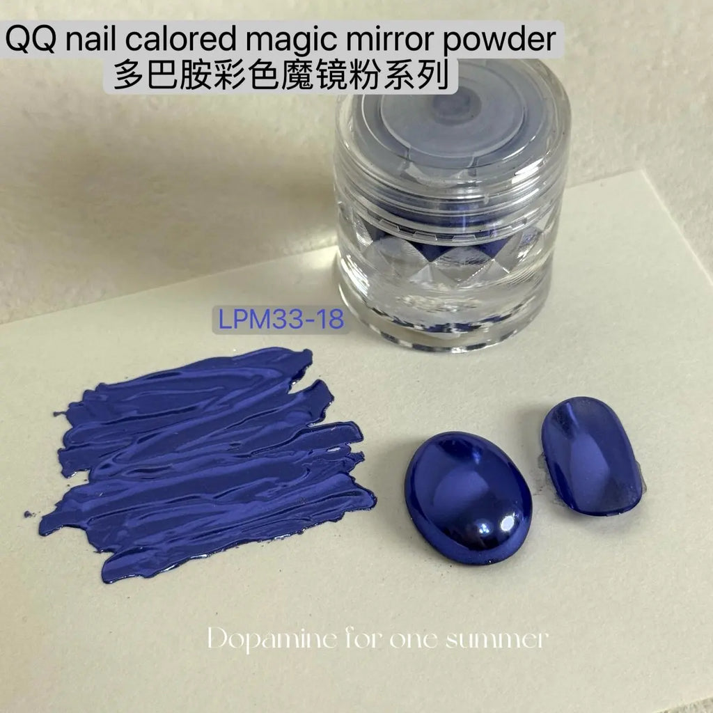 Bright Crystal Mirror Magic Powder DIY Nail Art Charm Suitable Novices Qme Dark Blue