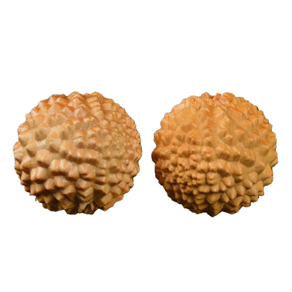 Wooden Hand Massage Ball Palm Relaxing Spiky Textured Acupoint Massage Balls for Elderly Pointed Hand Massage Balls Qme as pic