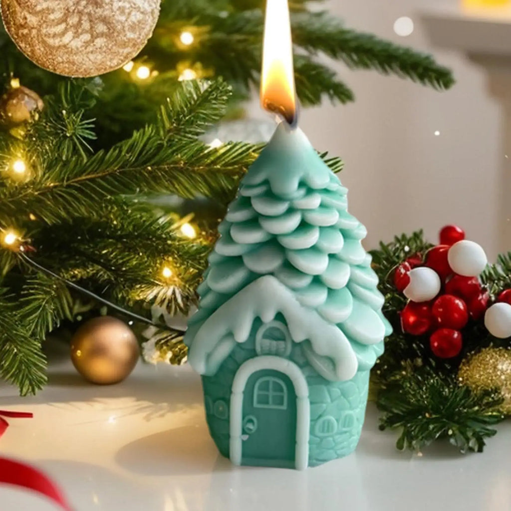 Christmas Molds For Candles Pine Cone House Casting Mould Home Decor Cement Moulds For Epoxy Resin Plaster Soap Party Planners Qme