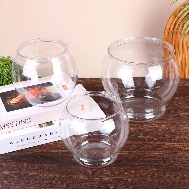 Pet Plastic Lightweight Desk Aquarium Bowl Home Decor Transparent Qme