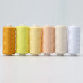 6 Rolls Polyester Sewing Thread Set Assorted Colors Polyester Sewing Machine Thread for Home DIY Manual and Mechanical Sewing Qme Light Series