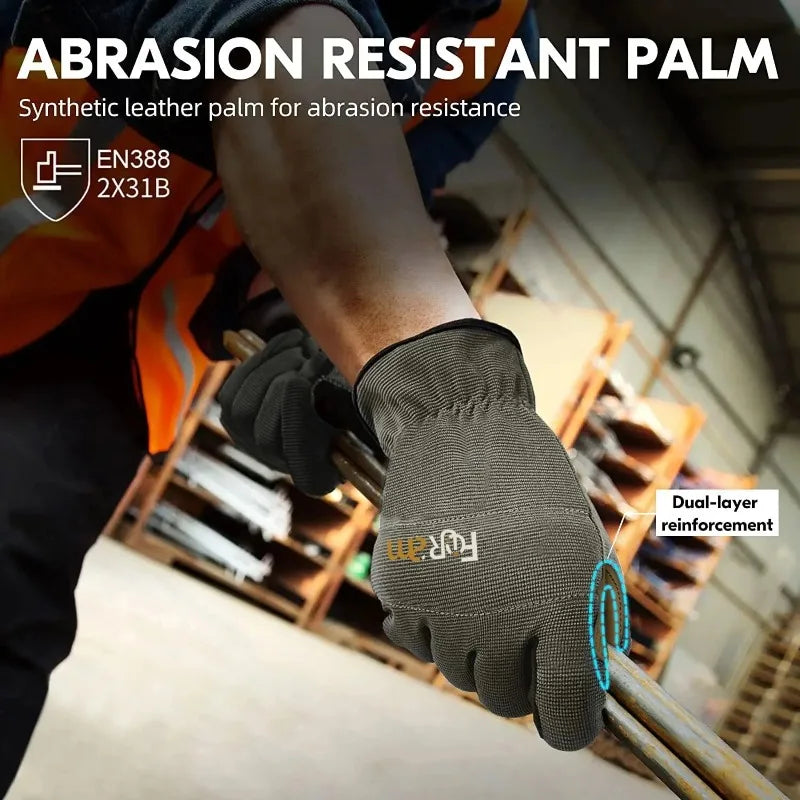 Garden Work Gloves Anti-Slip Abrasion Resistant Touchscreen Protective Thorn Proof for Gardening Planting Repair Qme