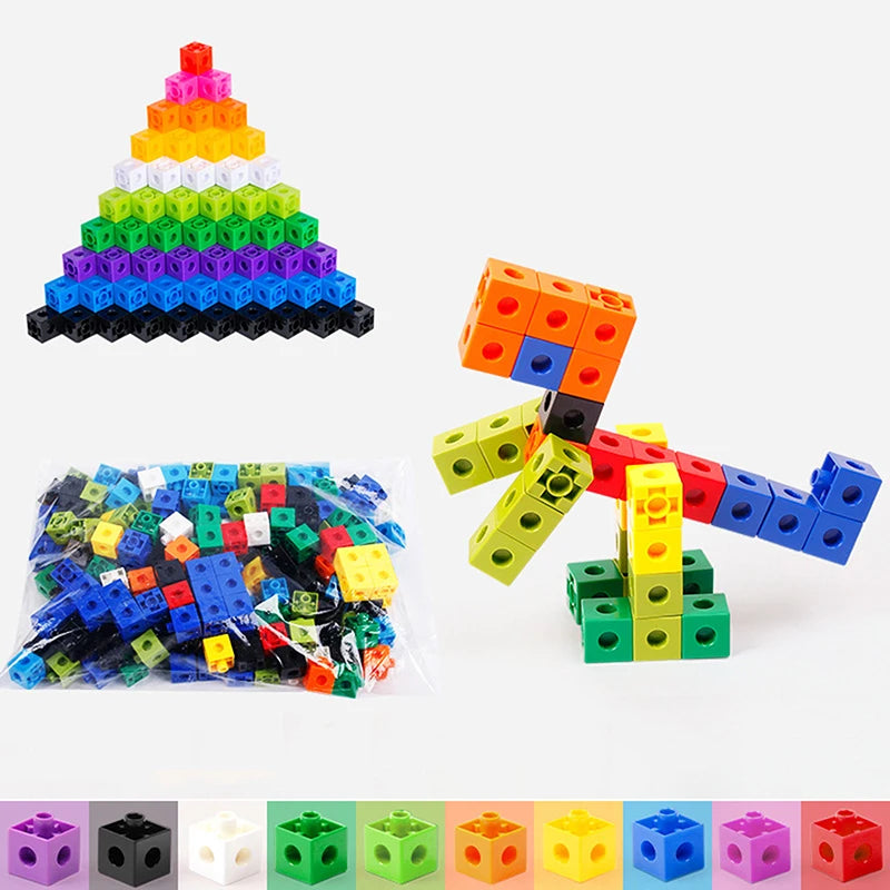 Counting Blocks Preschool Mathematics 50 Plastic Learning Cubes Home Qme