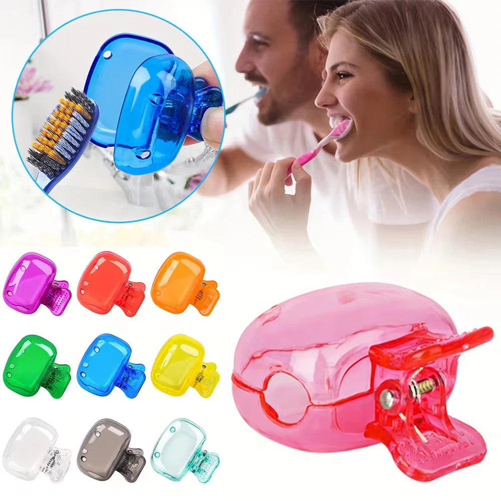 Travel Toothbrush Head Covers Toothbrush Protector Cap Brush Pod Case Protective Portable Plastic Clip For Household Travel Qme