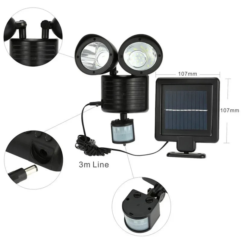 1Pcs Plastic Security Detector Outdoor Solar Spot Light for Courtyard Garden Motion Sensor Floodlight Lamp Pratical Qme