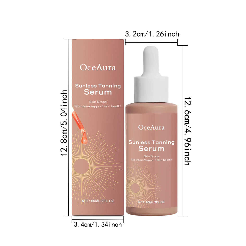 Herbal Sunless Tanning Essence Promote Melanin Production Natural Bronzer Moisturizer Against Sunburn Self Tanner Drops Liquid Qme