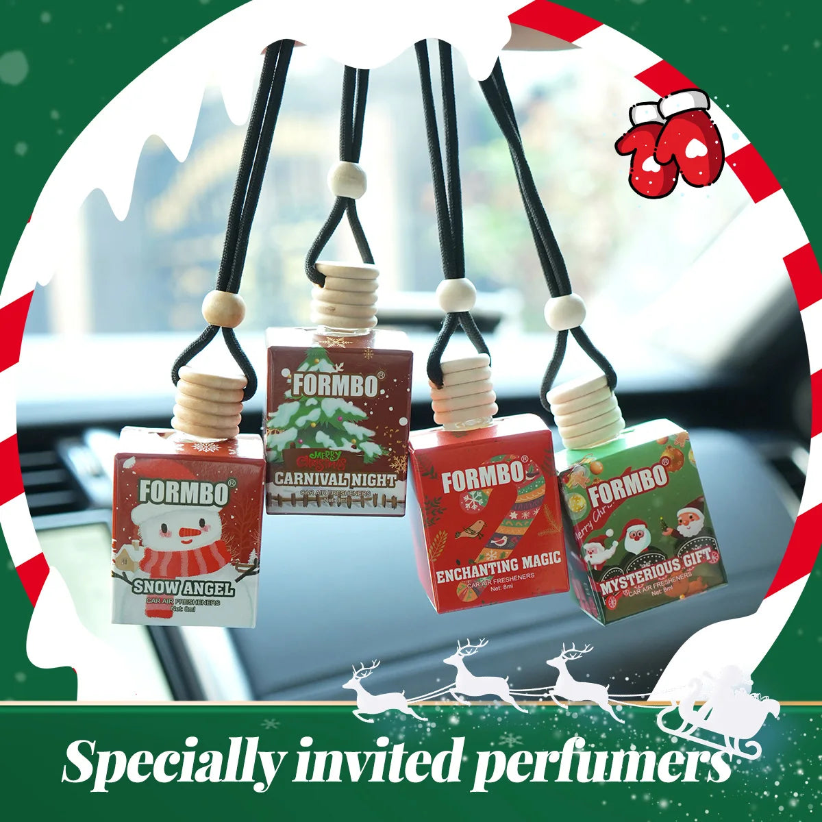 Christmas Car Perfume Fragrance Lasting Odor Removing Snowman Qme