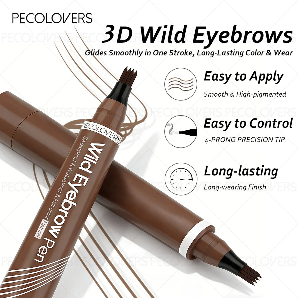 Perfect Four-pronged Liquid Eyebrow Pencil Natural 3D Look Qme