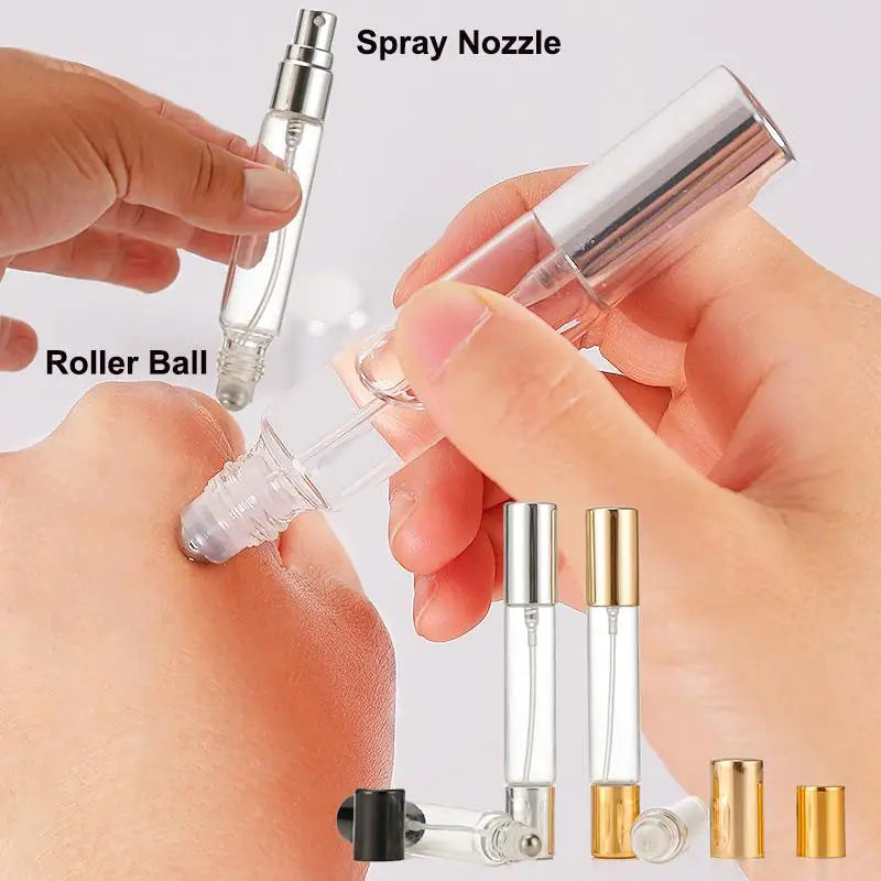 Double-headed Perfume Glass Bottle Rolling Mist Spray Aluminum Nozzle Qme
