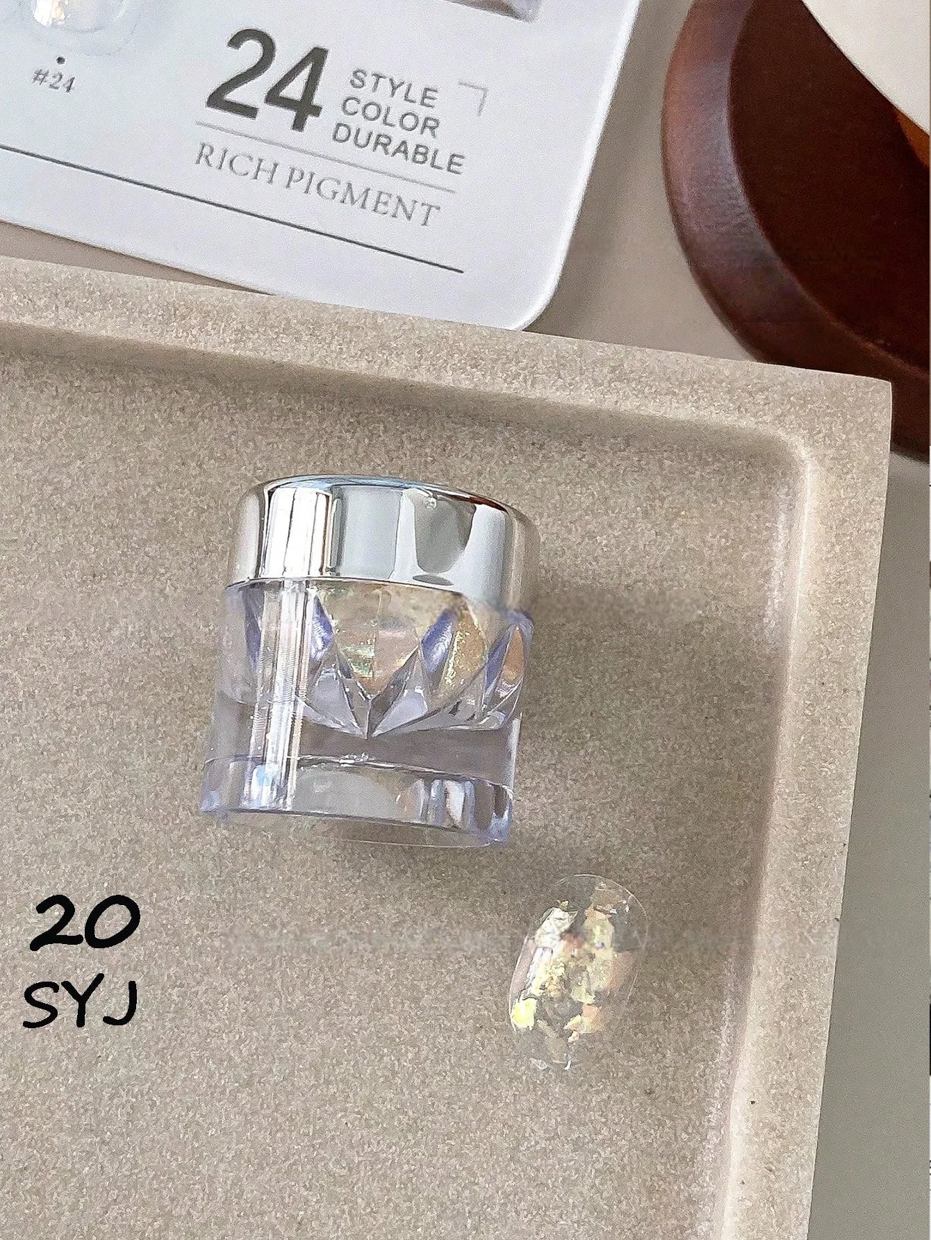 1 High-end Mirror Magic Powder Storage Box Colorful Bright Nail Art Qme 20