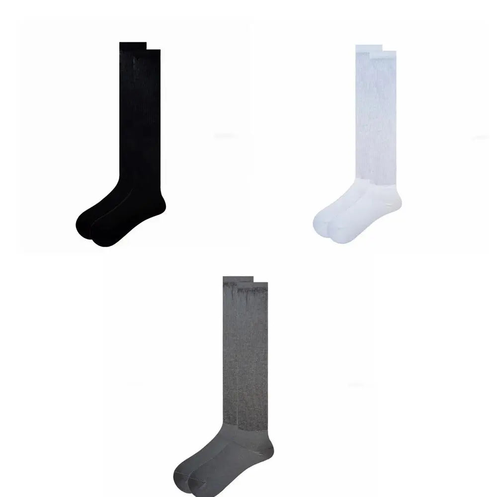 Soft Solid Color Long Stockings Mesh Thin Mid Stockings Summer Breathable Pile Up Stockings Autumn Winter Qme
