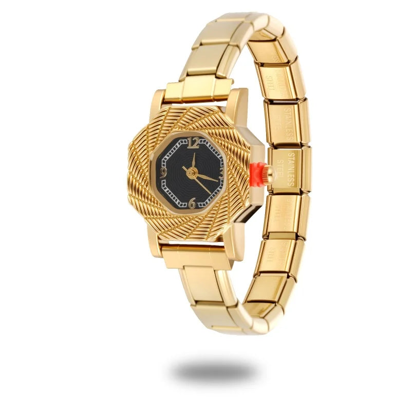 Wholesale Women's Mens DIY Width Italian Elastic Charm Stainless