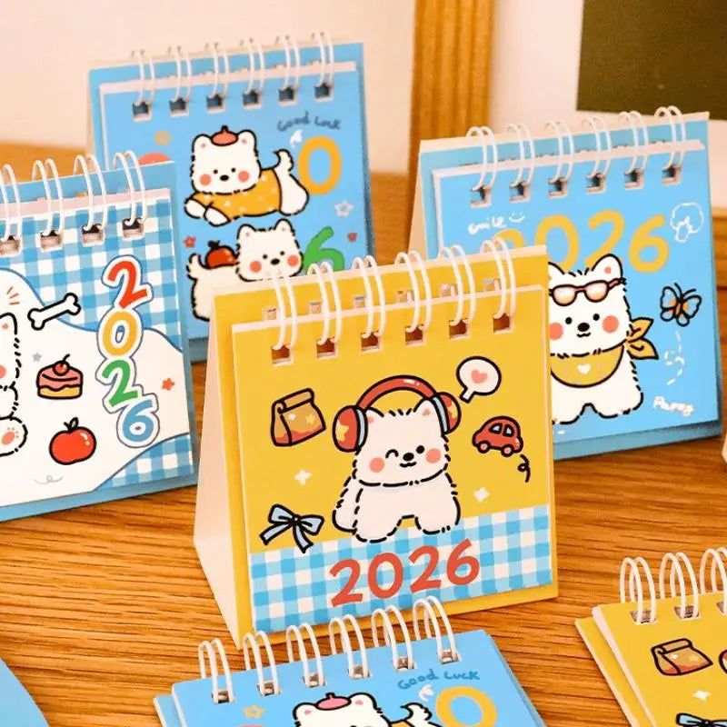 2026 Cute Cartoon Dog Calendar Portable Pocket Year Simple Ins Small Qme