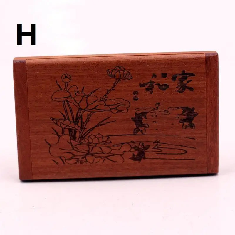 2-in-1 Wooden Comb Mirror Compact Red Sandalwood Folding Travel Home Qme H