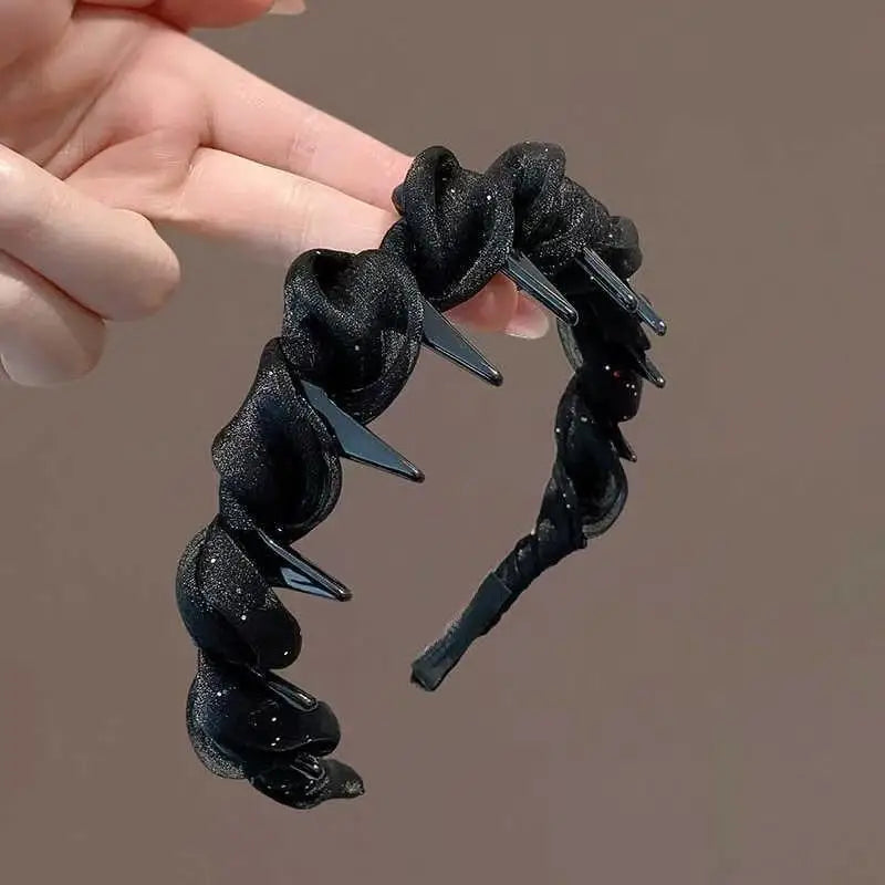 Elegant Temperament Rhinestone Design Hairband Women Daily Wear Qme A3