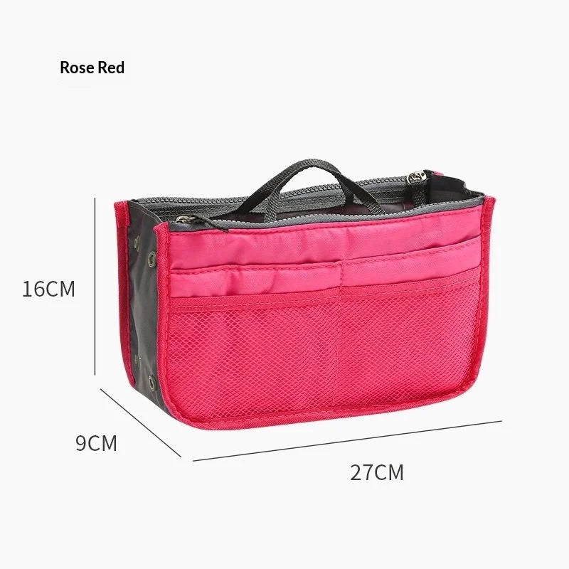 Multifunctional Bi-fold Storage Bag Double Zipper Large Capacity Storage Arrangement Makeup Toiletries Classification Bag Qme A11