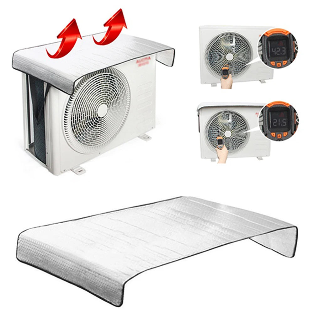 Outdoor Air Conditioning Cover Sun Rainproof Anti-Dust Cleaning Cover 46x95CM Air Conditioner Keep Cleaning Tool Qme