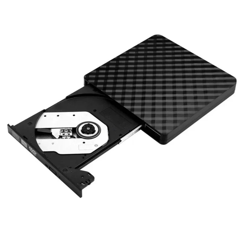 Black White Portable USB 3.0 External DVD Burner CD/DVD ROM CD RW Player Optical Drive Writer Recorder for Laptop Computer PC Qme