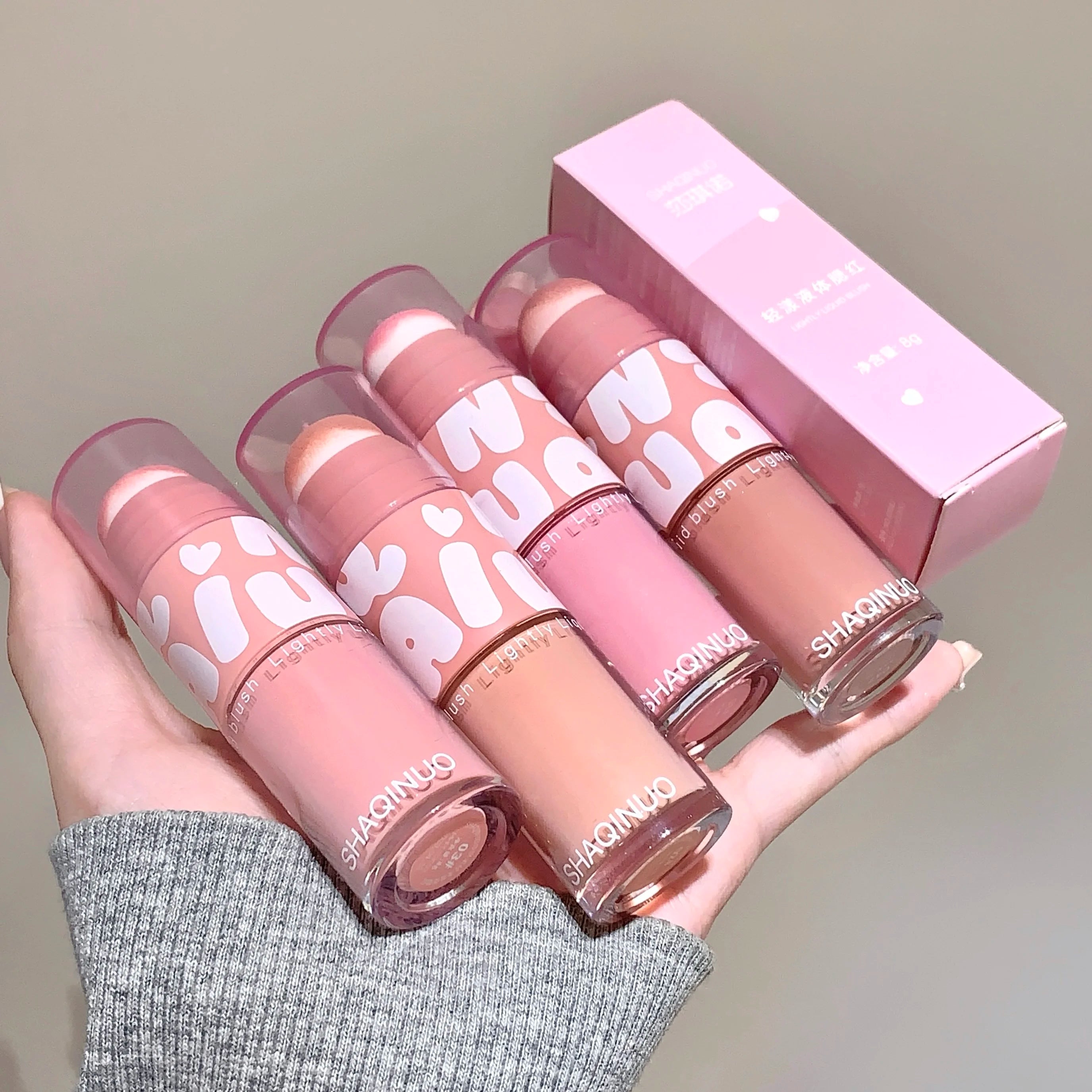 SHAQINUO Double-ended Liquid Blush Dizzy Dye Brush Natural Qme