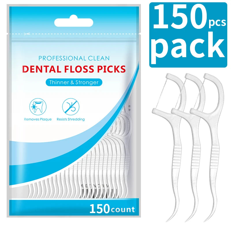 50pcs Polymer Dental Floss Picks Combine Plastic Handles Fine Cleaning Threads Lightweight Portable Design for Daily Oral Care Qme 150pcs